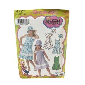 Simplicity 4721‎ Girls Dress Hat Sewing Pattern Size 7-14 Lizzie McGuire